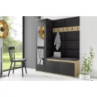 Blum 14 kárpitozott előszobafal tükörrel, artisan/fekete - fekete 16