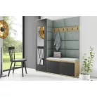 Blum 14 kárpitozott előszobafal tükörrel, artisan/fekete - menta 21 - egyedi