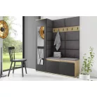 Blum 14 kárpitozott előszobafal tükörrel, artisan/fekete - szürke 34