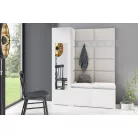 Blum 14 kárpitozott előszobafal tükörrel, fehér - krém 01