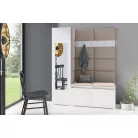 Blum 14 kárpitozott előszobafal tükörrel, fehér - bézs 03