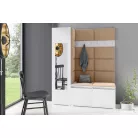 Blum 14 kárpitozott előszobafal tükörrel, fehér - bézs 04