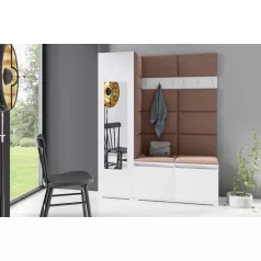   Blum 14 kárpitozott előszobafal tükörrel, fehér - barna 07