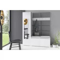   Blum 14 kárpitozott előszobafal tükörrel, fehér - sötétszürke 15