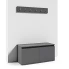 Blum 14 kárpitozott előszobafal tükörrel, grafit - krém 01