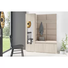   Blum 14 kárpitozott előszobafal tükörrel, sonoma - bézs 2