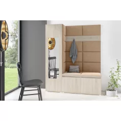   Blum 14 kárpitozott előszobafal tükörrel, sonoma - bézs 04