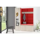 Blum 14 kárpitozott előszobafal tükörrel, sonoma - piros 09 - egyedi
