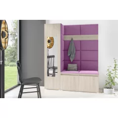   Blum 14 kárpitozott előszobafal tükörrel, sonoma - lila 11 - egyedi