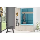 Blum 14 kárpitozott előszobafal tükörrel, sonoma - azúr 13 - egyedi