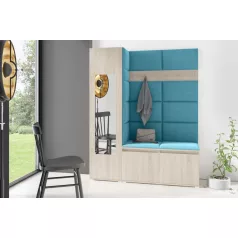   Blum 14 kárpitozott előszobafal tükörrel, sonoma - azúr 13 - egyedi