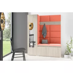   Blum 14 kárpitozott előszobafal tükörrel, sonoma - narancssárga 17 - egyedi