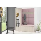 Blum 14 kárpitozott előszobafal tükörrel, sonoma - rózsaszín 19 - egyedi