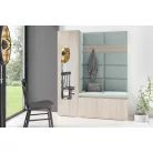 Blum 14 kárpitozott előszobafal tükörrel, sonoma - menta 21 - egyedi