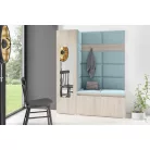 Blum 14 kárpitozott előszobafal tükörrel, sonoma - aqua 22 - egyedi