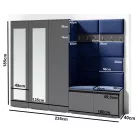 Blum 15 kárpitozott előszobafal tükörrel, fehér - krém 01