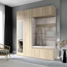 Blum 16 kárpitozott előszobafal tükörrel, sonoma - bézs 02