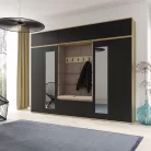 Blum 17 kárpitozott előszobafal tükörrel, artisan/fekete - barna 05