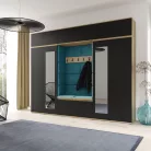 Blum 17 kárpitozott előszobafal tükörrel, artisan/fekete - azúr 13 - egyedi