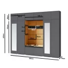 Blum 17 kárpitozott előszobafal tükörrel, artisan/fekete - aqua 22 - egyedi