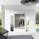 Blum 17 kárpitozott előszobafal tükörrel, fehér - bézs 02