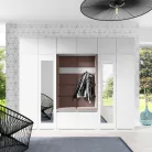 Blum 17 kárpitozott előszobafal tükörrel, fehér - barna 07