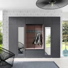 Blum 17 kárpitozott előszobafal tükörrel, grafit - barna 07