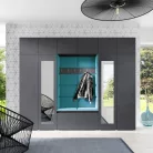 Blum 17 kárpitozott előszobafal tükörrel, grafit - azúr 13 - egyedi