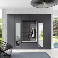   Blum 17 kárpitozott előszobafal tükörrel, grafit - szürke 15