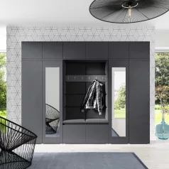   Blum 17 kárpitozott előszobafal tükörrel, grafit - fekete 16