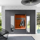 Blum 17 kárpitozott előszobafal tükörrel, grafit - narancssárga 25 - egyedi