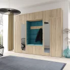 Blum 17 kárpitozott előszobafal tükörrel, sonoma - azúr 13 - egyedi