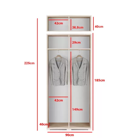 Blum 18 kárpitozott előszobafal tükörrel, grafit - krém 01