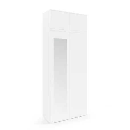 Blum 19 kárpitozott előszobafal tükörrel, fehér - krém 01