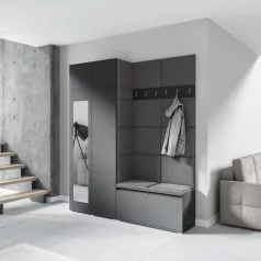   Blum 19 kárpitozott előszobafal tükörrel, grafit - szürke 15