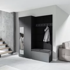   Blum 19 kárpitozott előszobafal tükörrel, grafit - fekete 16