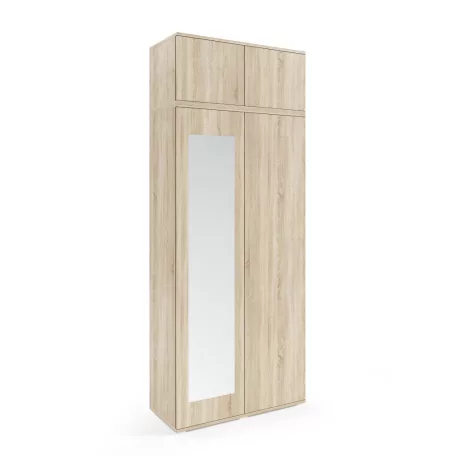 Blum 19 kárpitozott előszobafal tükörrel, sonoma - krém 01