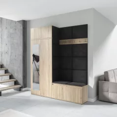   Blum 19 kárpitozott előszobafal tükörrel, sonoma - fekete 16