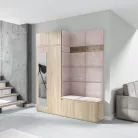 Blum 19 kárpitozott előszobafal tükörrel, sonoma - rózsaszín 19 - egyedi