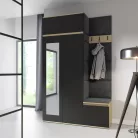 Blum 20 kárpitozott előszobafal tükörrel, artisan/fekete - szürke 15