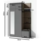 Blum 20 kárpitozott előszobafal tükörrel, artisan/fekete - rózsaszín 19 - egyedi