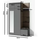 Blum 20 kárpitozott előszobafal tükörrel, fehér - szürke 14