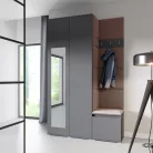 Blum 20 kárpitozott előszobafal tükörrel, grafit - barna 07