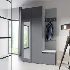   Blum 20 kárpitozott előszobafal tükörrel, grafit - szürke 14