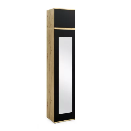 Blum 21 kárpitozott előszobafal tükörrel, artisan/fekete - sötétkék 31 - egyedi