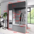 Blum 21 kárpitozott előszobafal tükörrel, sonoma - krém 01