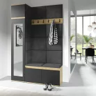 Blum 22 kárpitozott előszobafal tükörrel, artisan/fekete - szürke 15