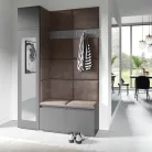 Blum 22 kárpitozott előszobafal tükörrel, grafit - barna 08
