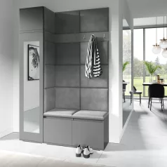   Blum 22 kárpitozott előszobafal tükörrel, grafit - szürke 15