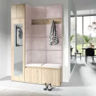 Blum 22 kárpitozott előszobafal tükörrel, sonoma - rózsaszín 19 - egyedi